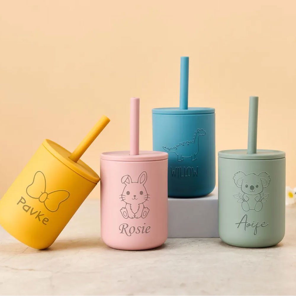 Custom Name Silicone Kids Stra - огляд і ціна Baby Food Jars With Lids